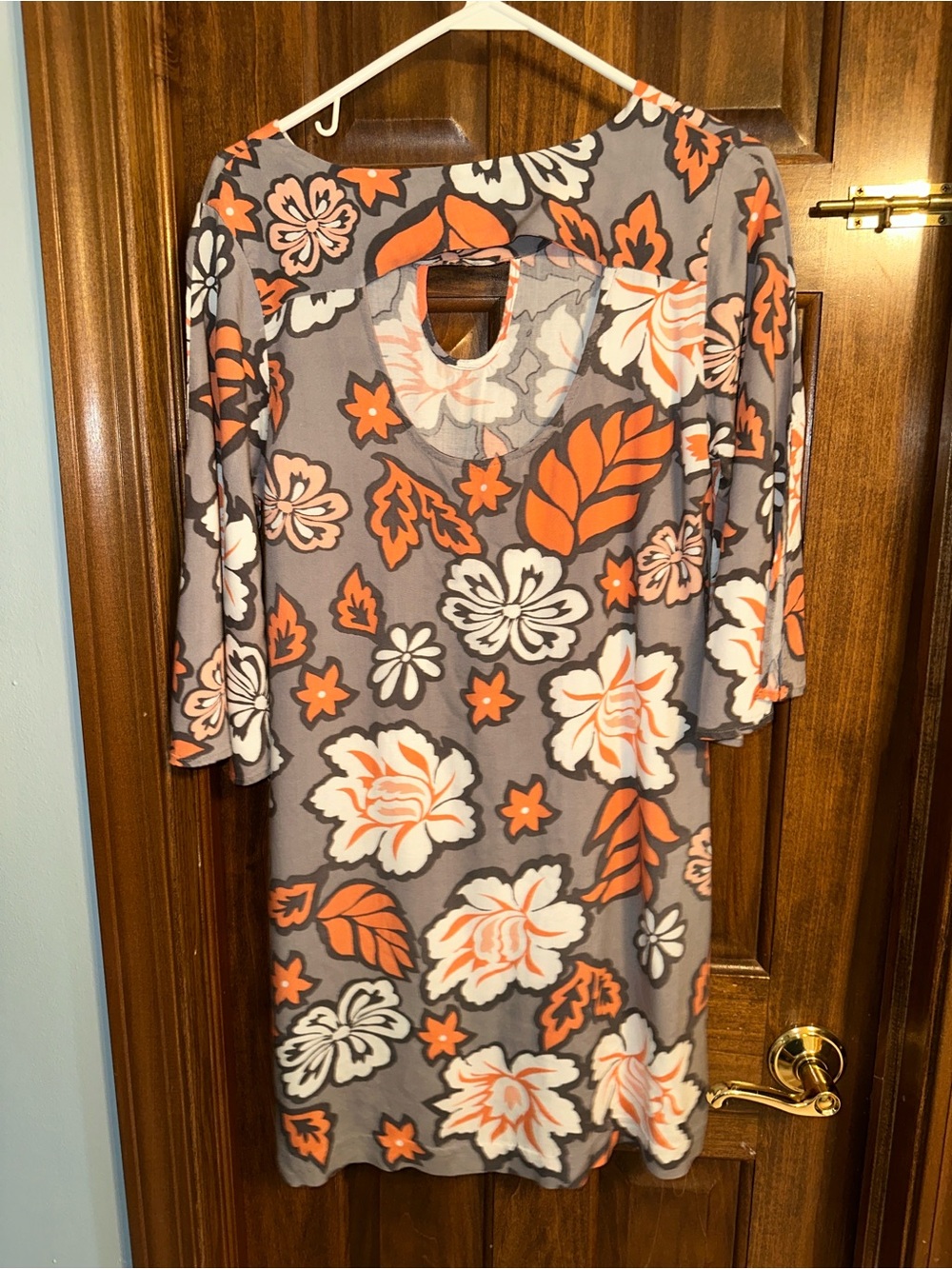 Lucy Love Gray and Orange Floral Shift